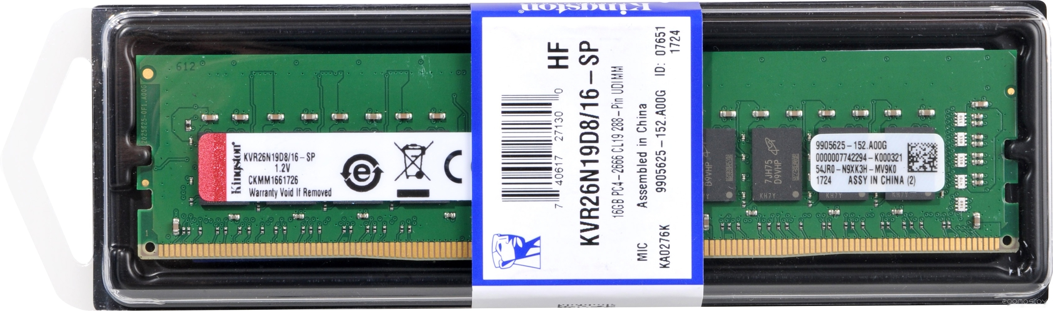Оперативная память Kingston ValueRAM 16GB DDR4 PC4-21300 KVR26N19D8/16, фото 3