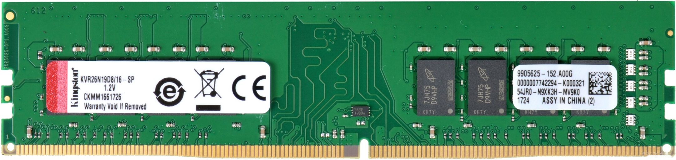 Оперативная память Kingston ValueRAM 16GB DDR4 PC4-21300 KVR26N19D8/16, фото 1