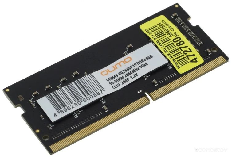 Оперативная память Qumo 8GB DDR4 SODIMM PC4-21300 QUM4S-8G2666P19