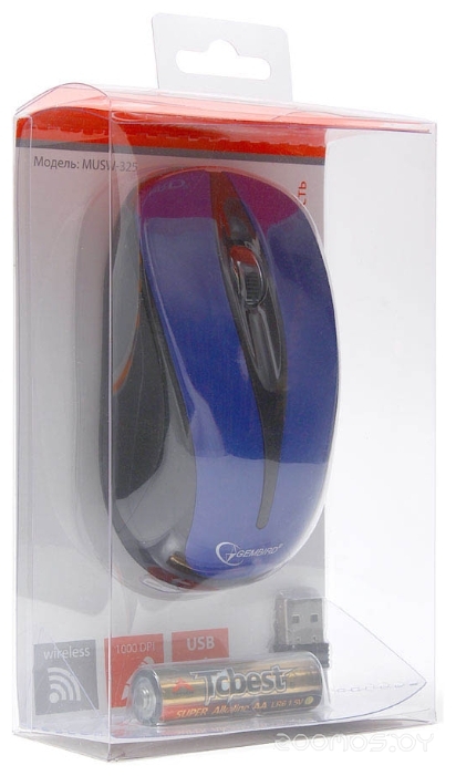 Мышь Gembird MUSW-325-B Blue USB, фото 3