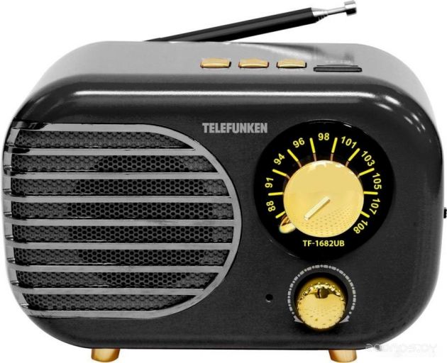 Радиоприемник Telefunken TF-1682UB (черный/золотистый)
