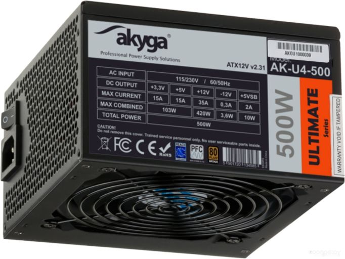 Блок питания Akyga AK-U4-500 500W 80+ Bronze, фото 1