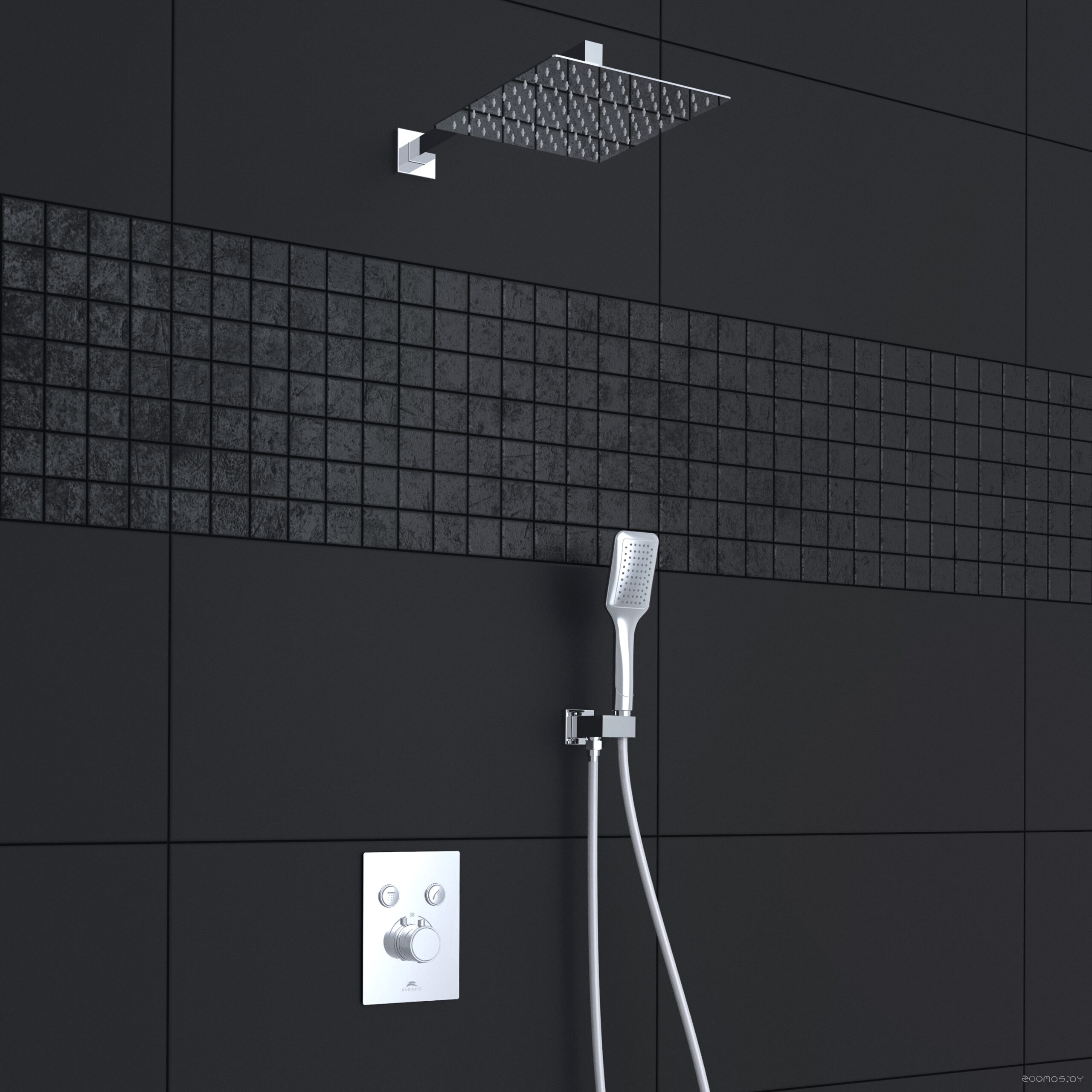 Душевая система Rubineta Thermo-2F-Olo SQ 625039, фото 3