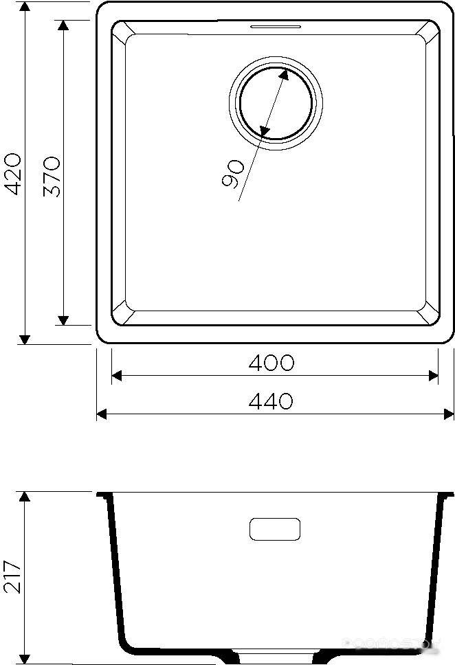Кухонная мойка Omoikiri Kata 44-U SA, фото 2
