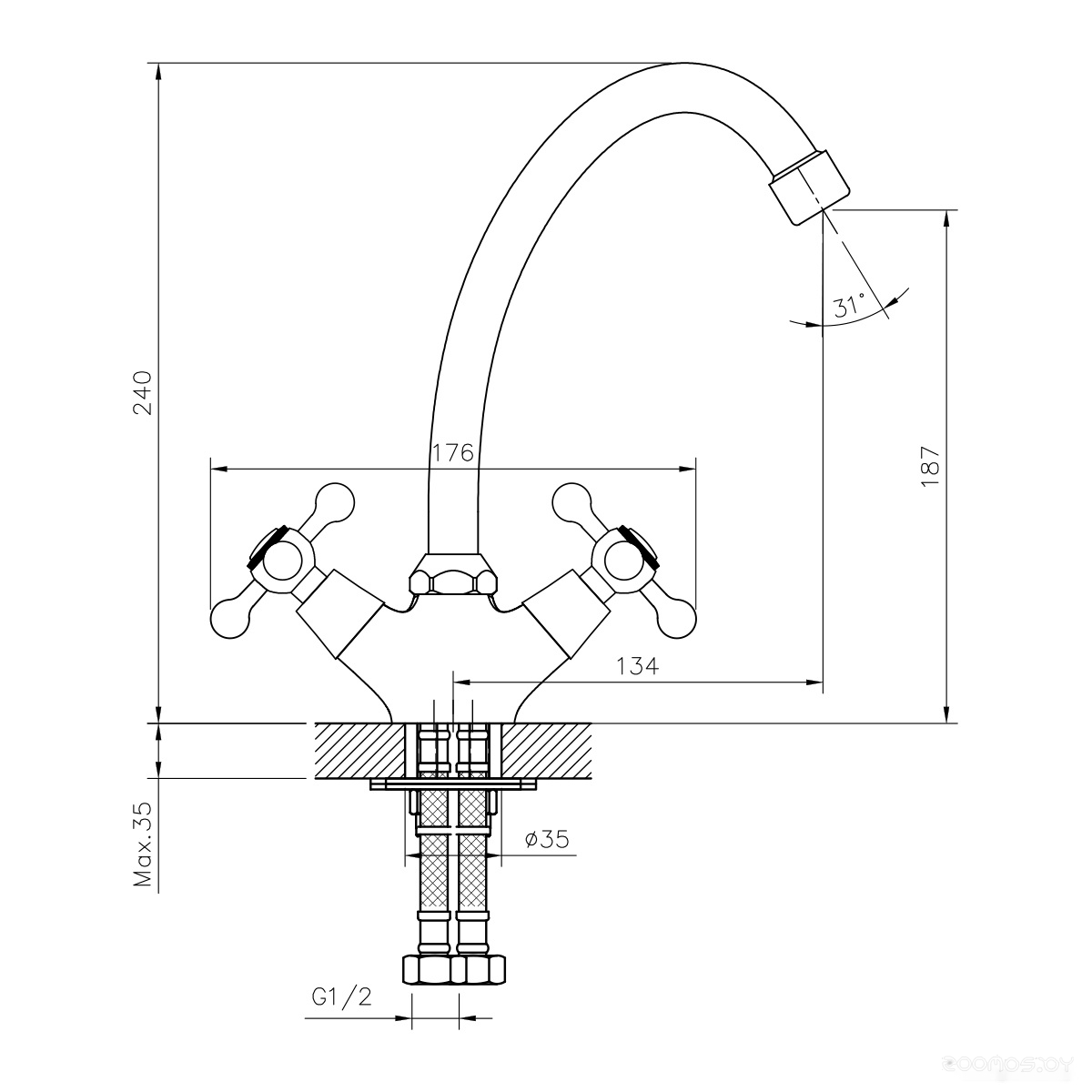 Смеситель DecoRoom DR54028, фото 2