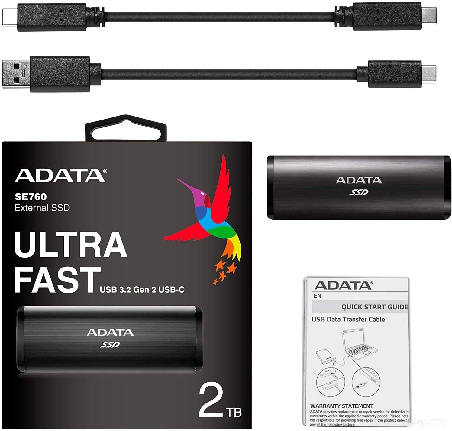 Внешний накопитель A-Data SE760 256GB ASE760-256GU32G2-CBK (черный), фото 4