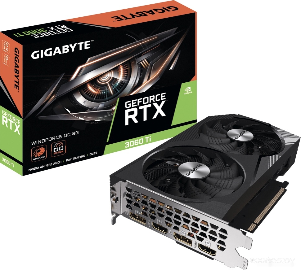 Видеокарта Gigabyte GeForce RTX 3060 Ti Windforce OC 8G GV-N306TWF2OC-8GD, фото 2