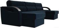 П-образный диван Лига диванов Форсайт 100812 (синий)