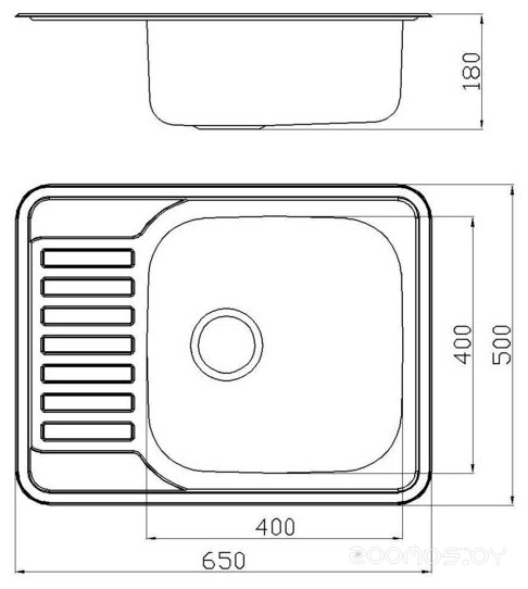 Кухонная мойка Kaiser KSS-6550L, фото 3