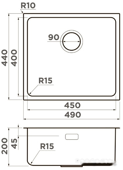 Кухонная мойка Omoikiri Tadzava 49-U/I Ultra 15 IN нерж. 4997115, фото 2