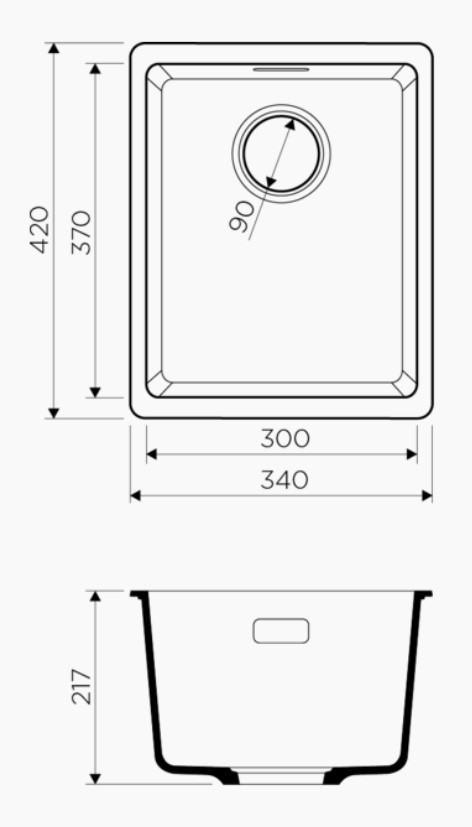 Кухонная мойка Omoikiri Kata 34-U-BL, фото 2