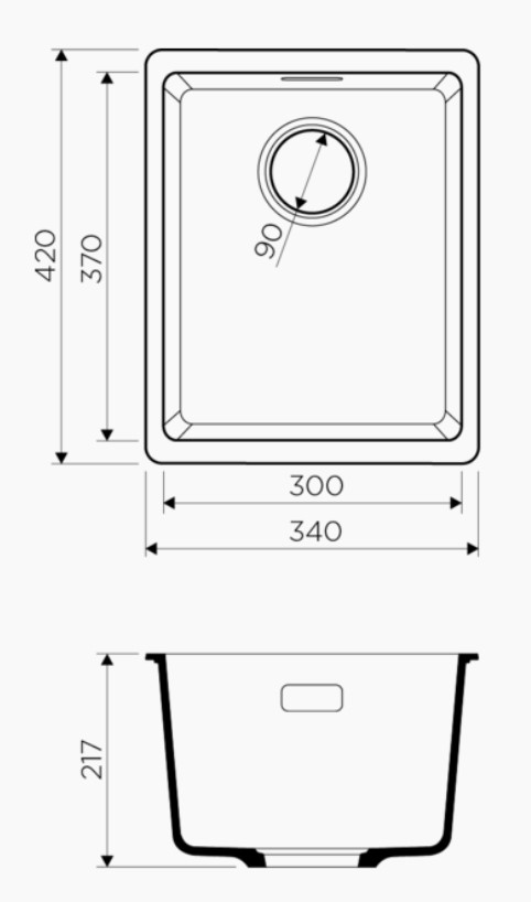 Кухонная мойка Omoikiri Kata 34-U-BE, фото 2