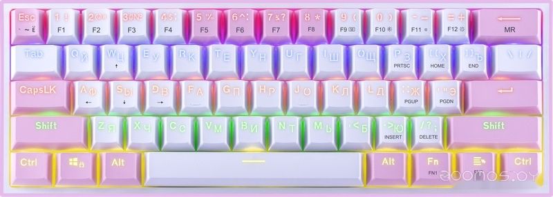 Клавиатура Redragon Fizz (розоый/белый)