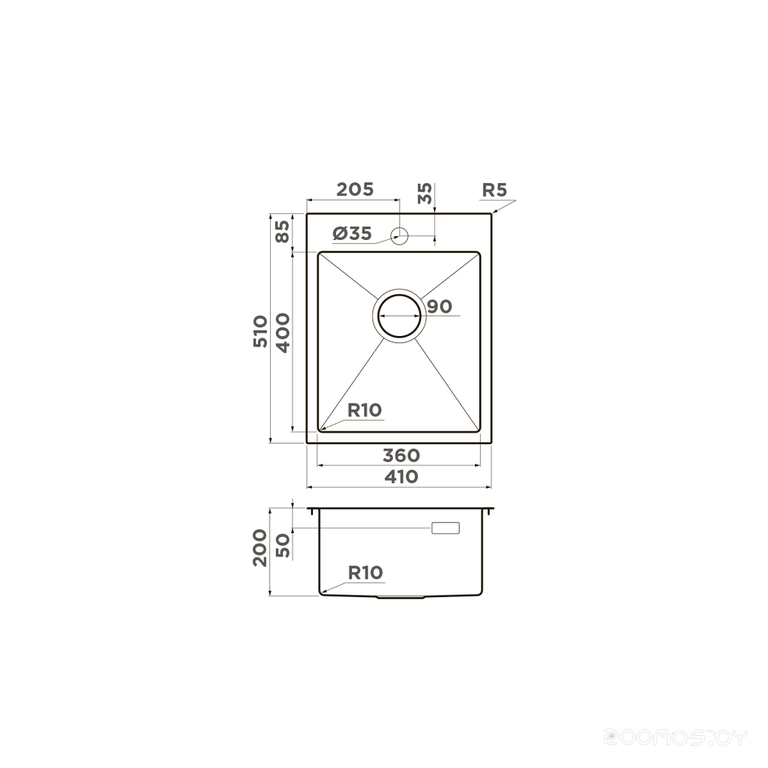 Кухонная мойка Omoikiri Akisame 41 GB графит 4997011, фото 2