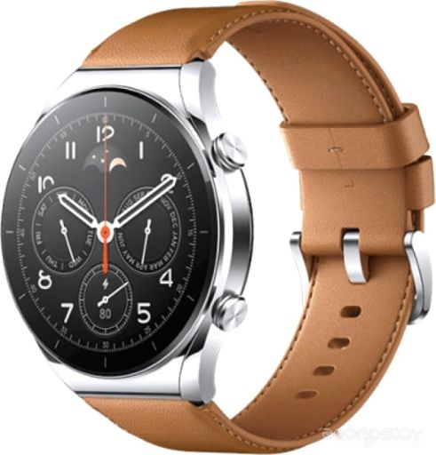 Умные часы Xiaomi Watch S1 (серебристый/коричневый, международная версия)