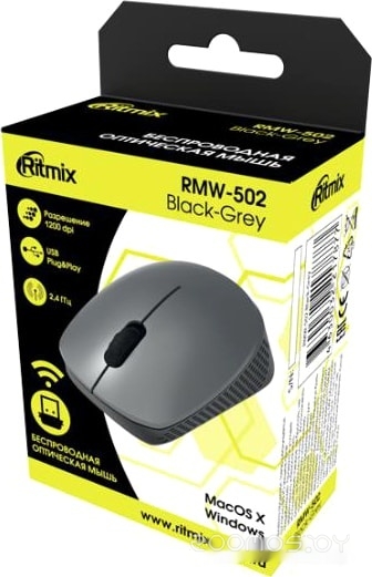 Мышь Ritmix RMW-502 (серый/черный), фото 3