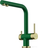 Смеситель Omoikiri Nagano-RG-LG (royal green/светлое золото/матовый)
