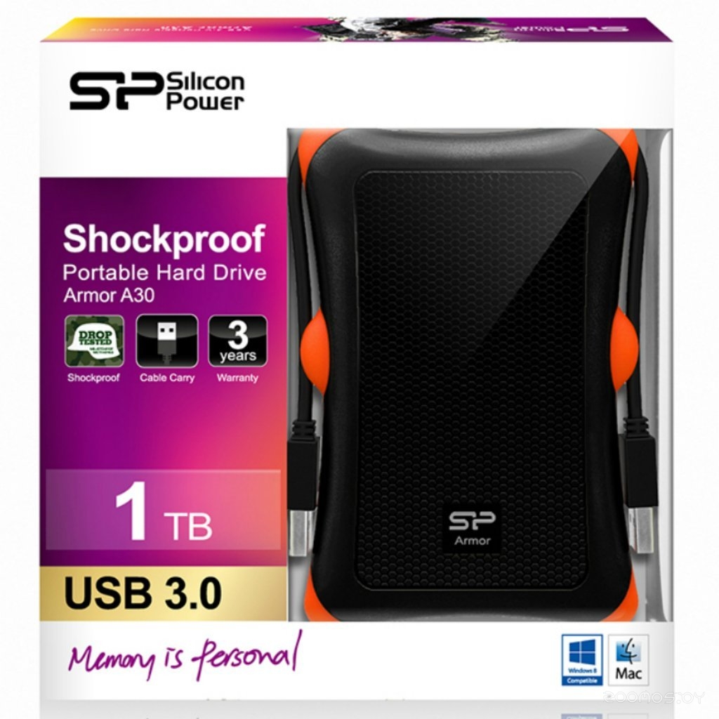 Внешний жёсткий диск Silicon Power Armor A30 1TB Black, фото 2