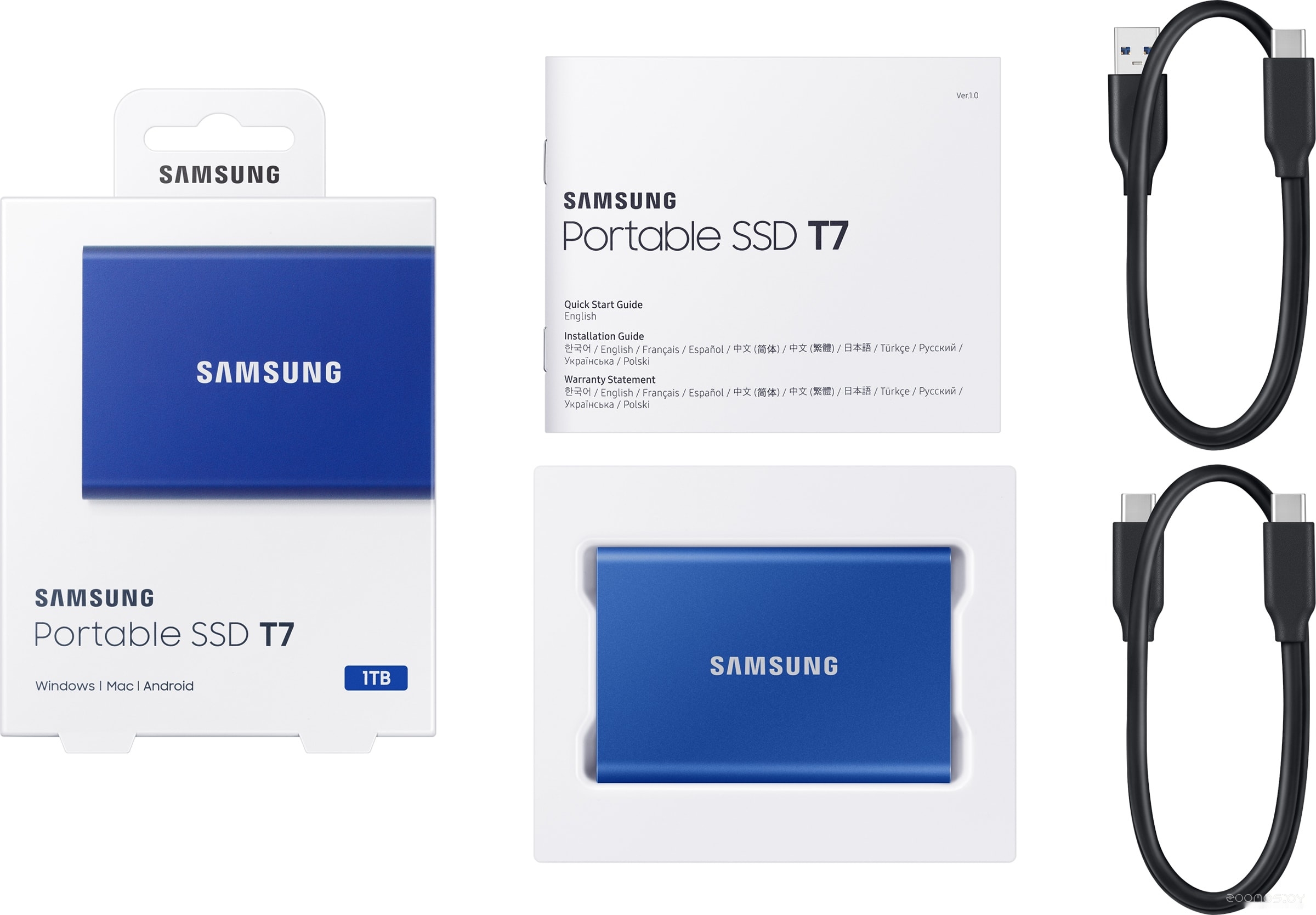 Внешний накопитель Samsung T7 2TB (синий), фото 10