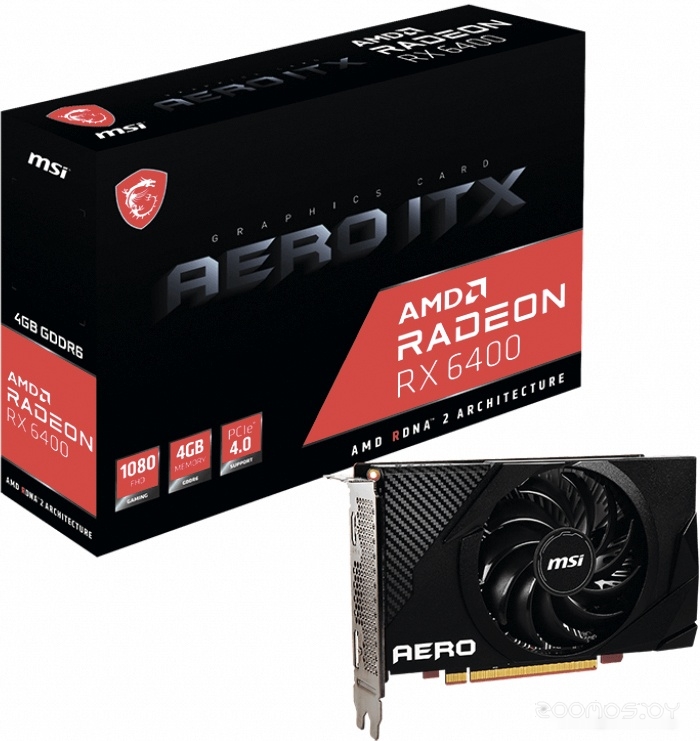 Видеокарта MSI Radeon RX 6400 Aero ITX 4G, фото 3