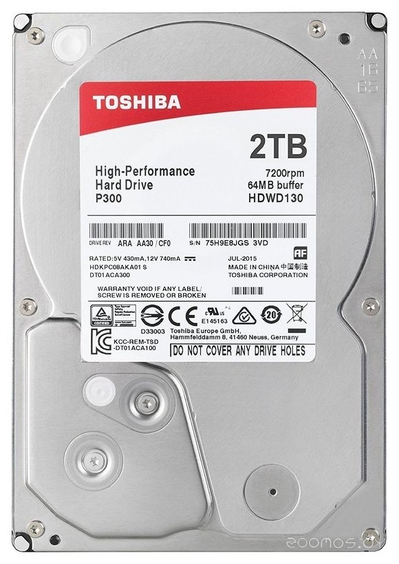 Жесткий диск Toshiba P300 2TB [HDWD120UZSVA], фото 2