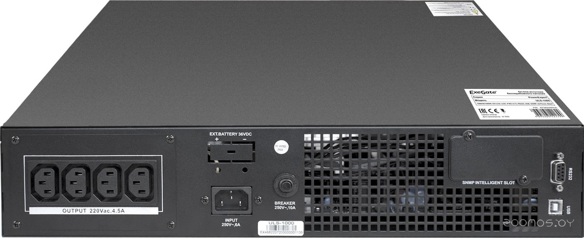 Источник бесперебойного питания Exegate PowerExpert ULS-1000.LCD.AVR.C13.USB.RS232.SNMP.2U, фото 5