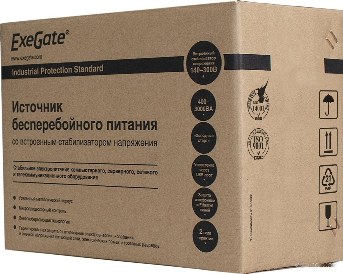 Источник бесперебойного питания Exegate Power Smart ULB-650.LCD.AVR.EURO.RJ.USB, фото 3
