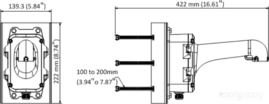 Кронштейн Hikvision DS-1604ZJ-BOX-POLE, фото 2