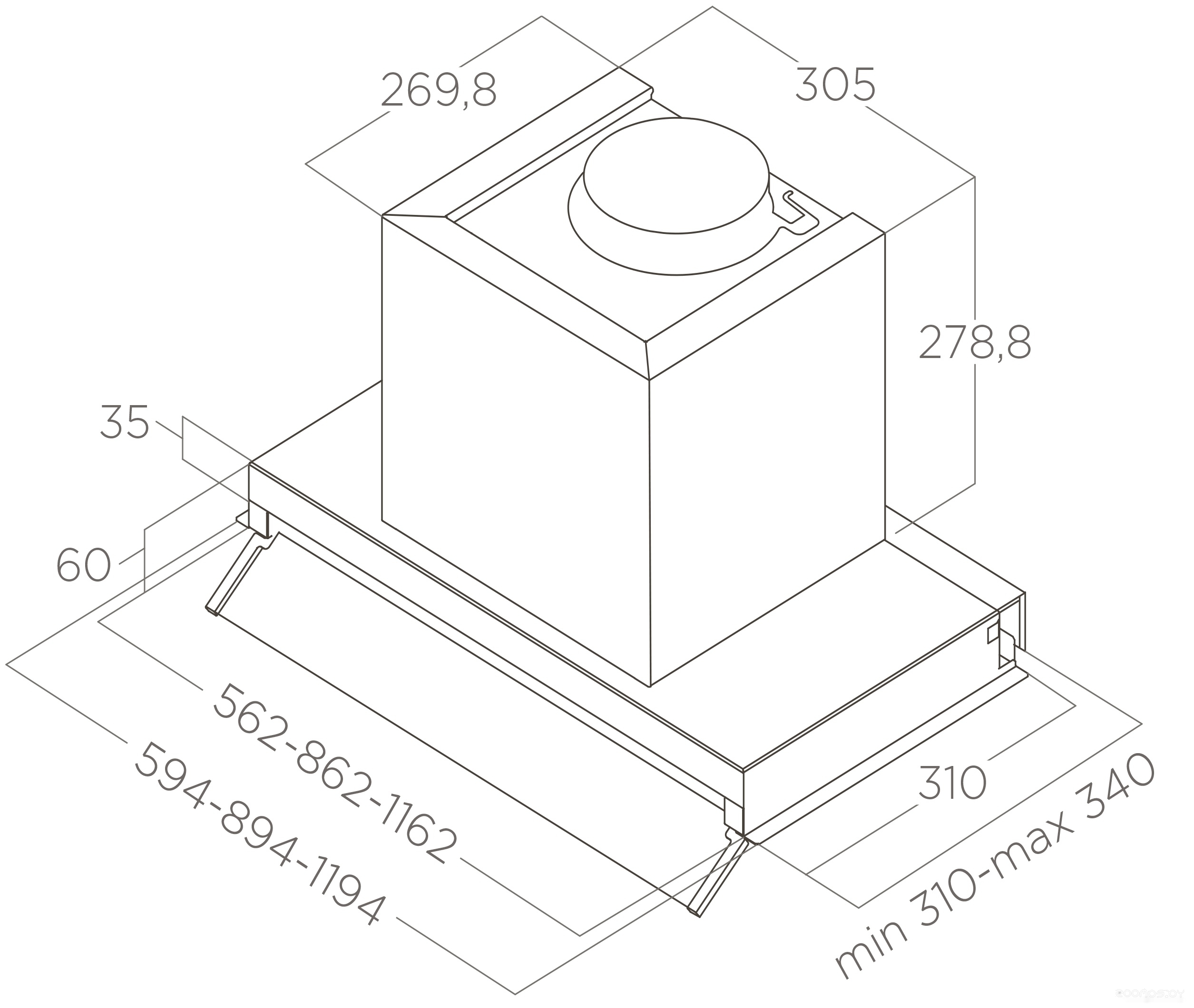 Кухонная вытяжка Elica Boxin LX/BL MAT/A/120 PRF0172168, фото 3