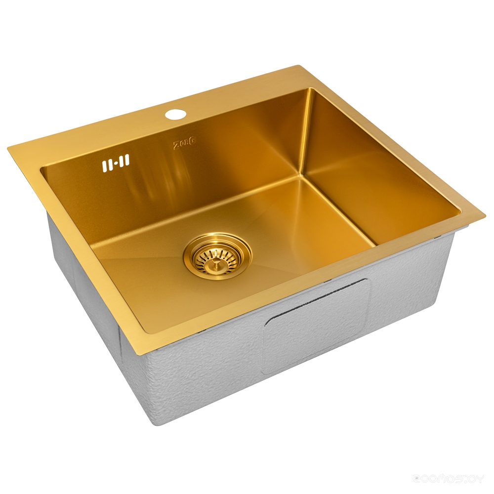 Кухонная мойка Zorg ZRN 5055 Nano PVD Gold, фото 2