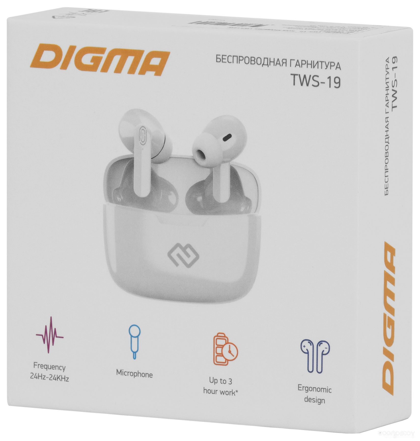 Наушники DIGMA TWS-19 (белый), фото 12