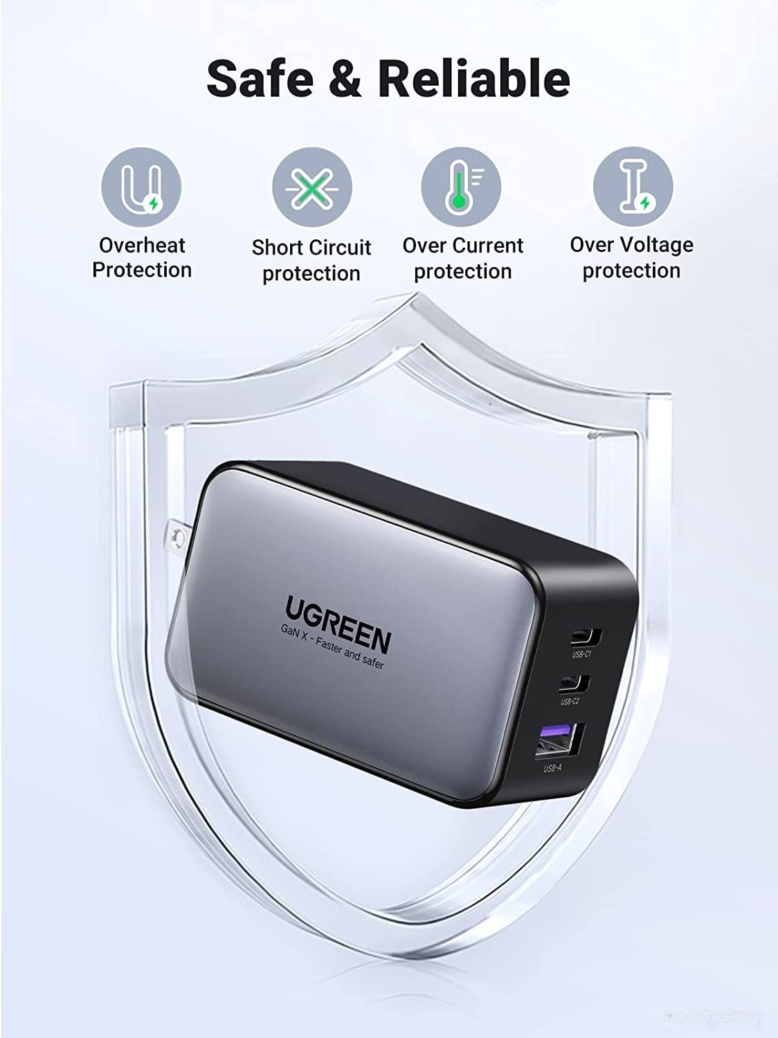 Сетевое зарядное Ugreen CD244 10335 (черный), фото 7
