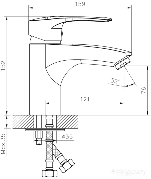 Смеситель с лейкой для биде DecoRoom DR70015, фото 2