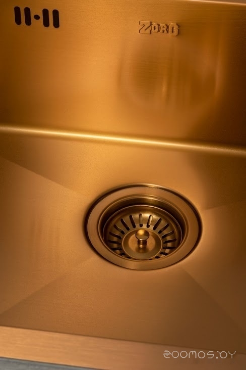 Кухонная мойка Zorg ZRN 5055 Nano PVD Gold Rosy, фото 4