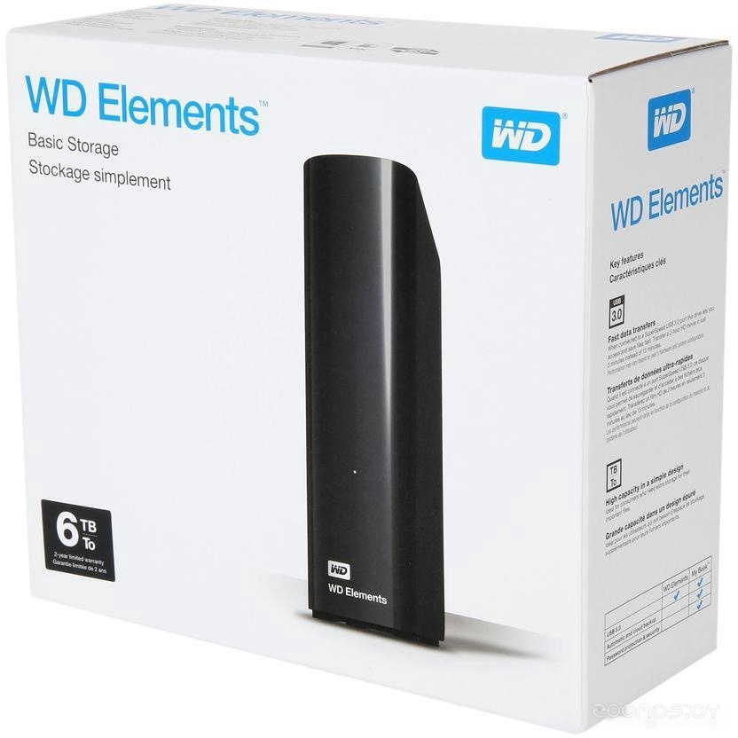 Внешний накопитель Western Digital Elements Desktop 6TB WDBWLG0060HBK, фото 2