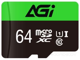 Карта памяти AGI TF138 microSDXC AGI064GU1TF138 64GB (с адаптером)