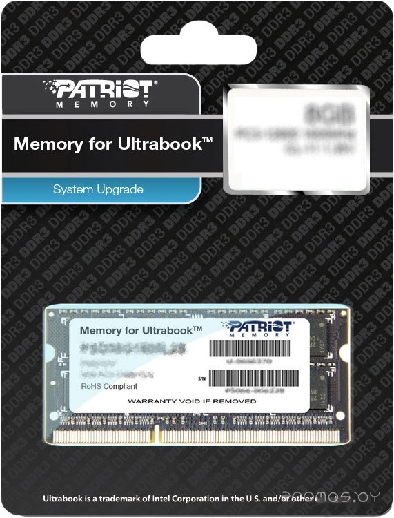 Оперативная память Patriot Memory for Ultrabook 4GB DDR3 SO-DIMM PC3-10600 (PSD34G1333L2S), фото 4