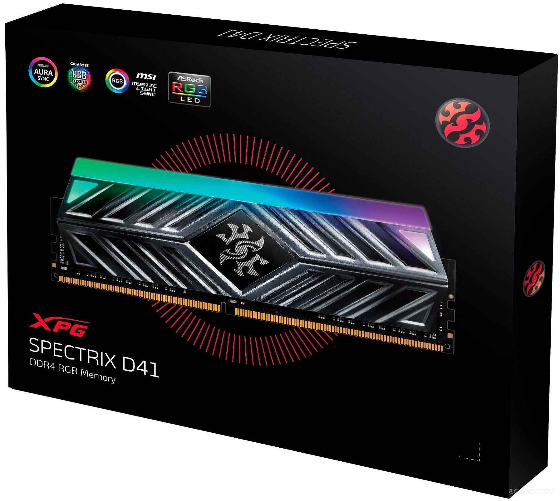 Оперативная память A-Data Spectrix D41 RGB 16GB DDR4 PC4-25600 AX4U320016G16A-ST41, фото 2