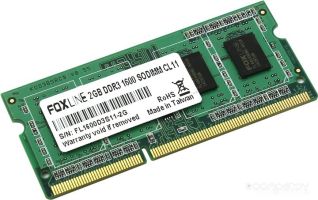 Оперативная память Foxline 2GB DDR3 SO-DIMM PC3-12800 [FL1600D3S11-2G]