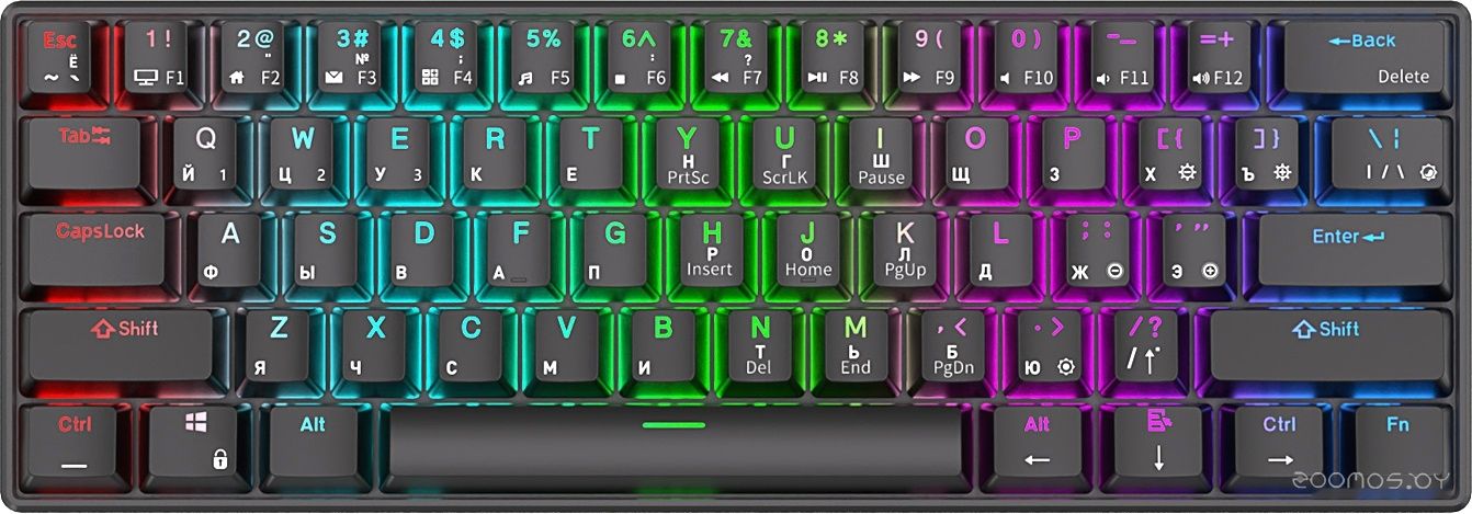 Клавиатура Royal Kludge RK61 RGB (черный, RK Red)