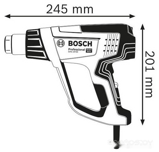 Промышленный фен Bosch GHG 20-63 Professional 06012A6201, фото 3