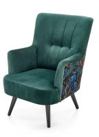 Интерьерное кресло Halmar Pagoni (темно-зеленый/черный)