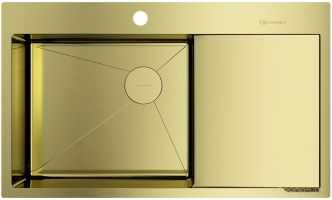 Кухонная мойка Omoikiri Akisame 86-LG-L Side светлое золото