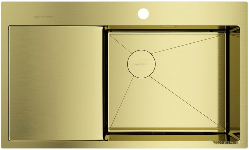 Кухонная мойка Omoikiri Akisame 86-LG-R Side 4997046 (светлое золото), фото 1