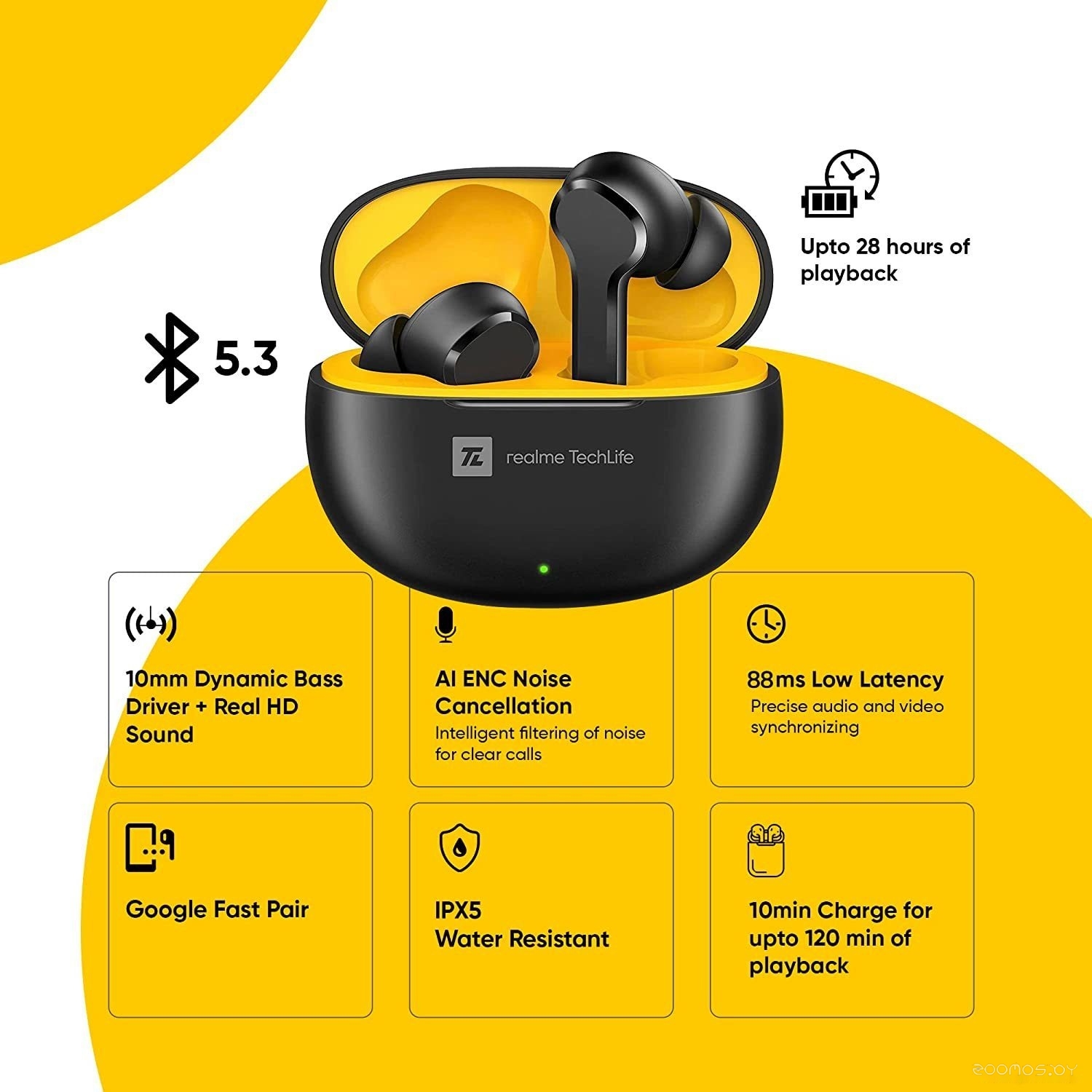 Наушники Realme T100 (черный), фото 2
