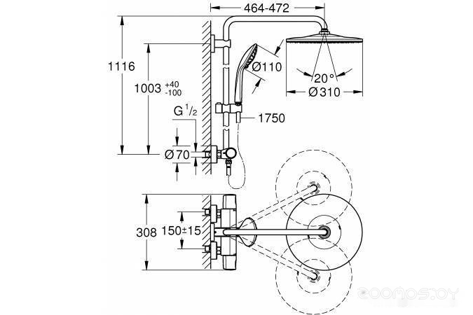 Душевая система Grohe Euphoria System 26723000, фото 2