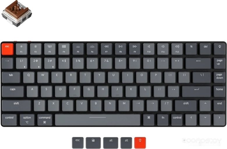 Клавиатура Keychron K3 V2 White LED K3-D3 (Keychron Low Profile Optical Brown, RU), фото 1