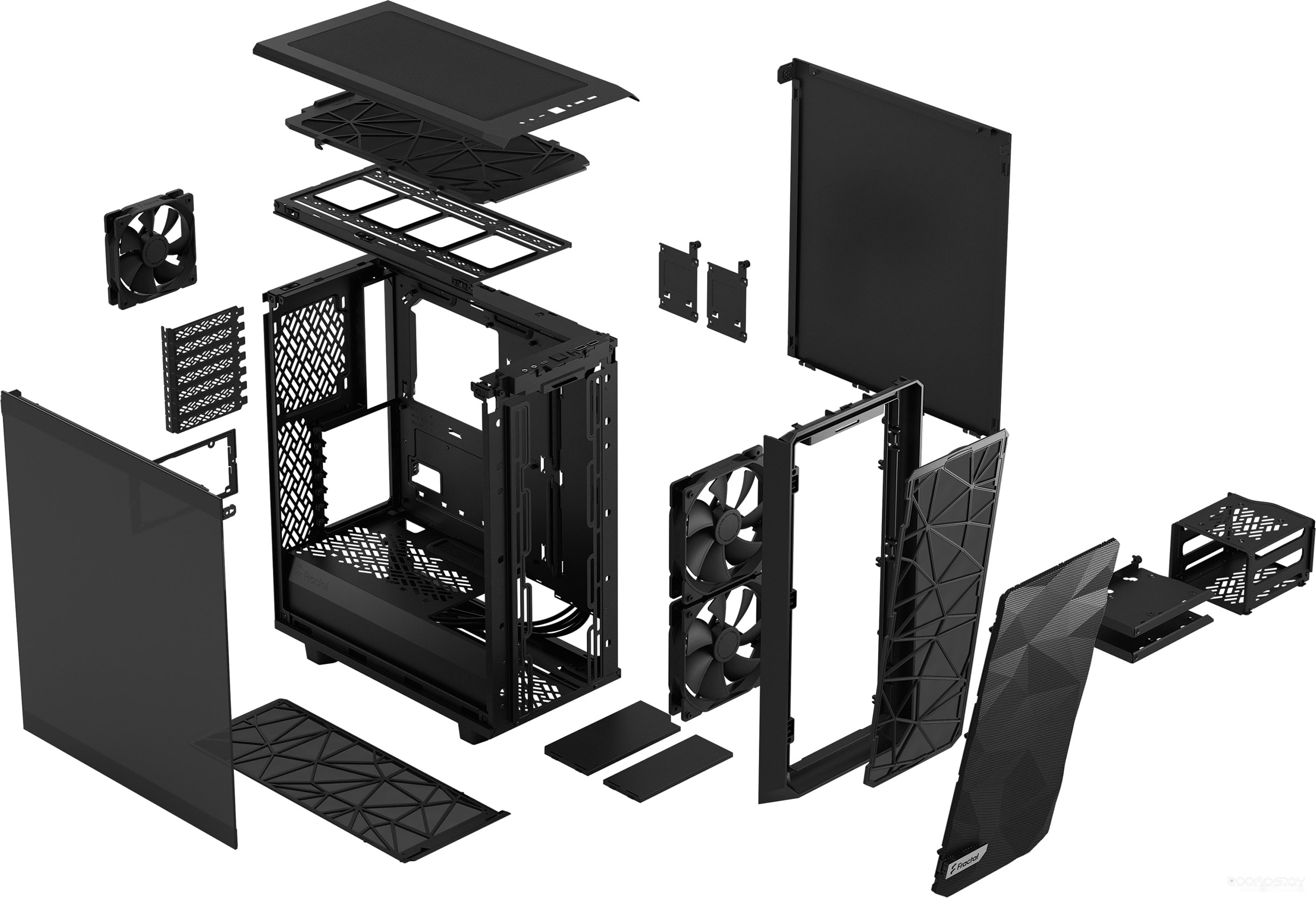 Корпус Fractal Design Meshify 2 Compact Dark Tempered Glass FD-C-MES2C-02, фото 10