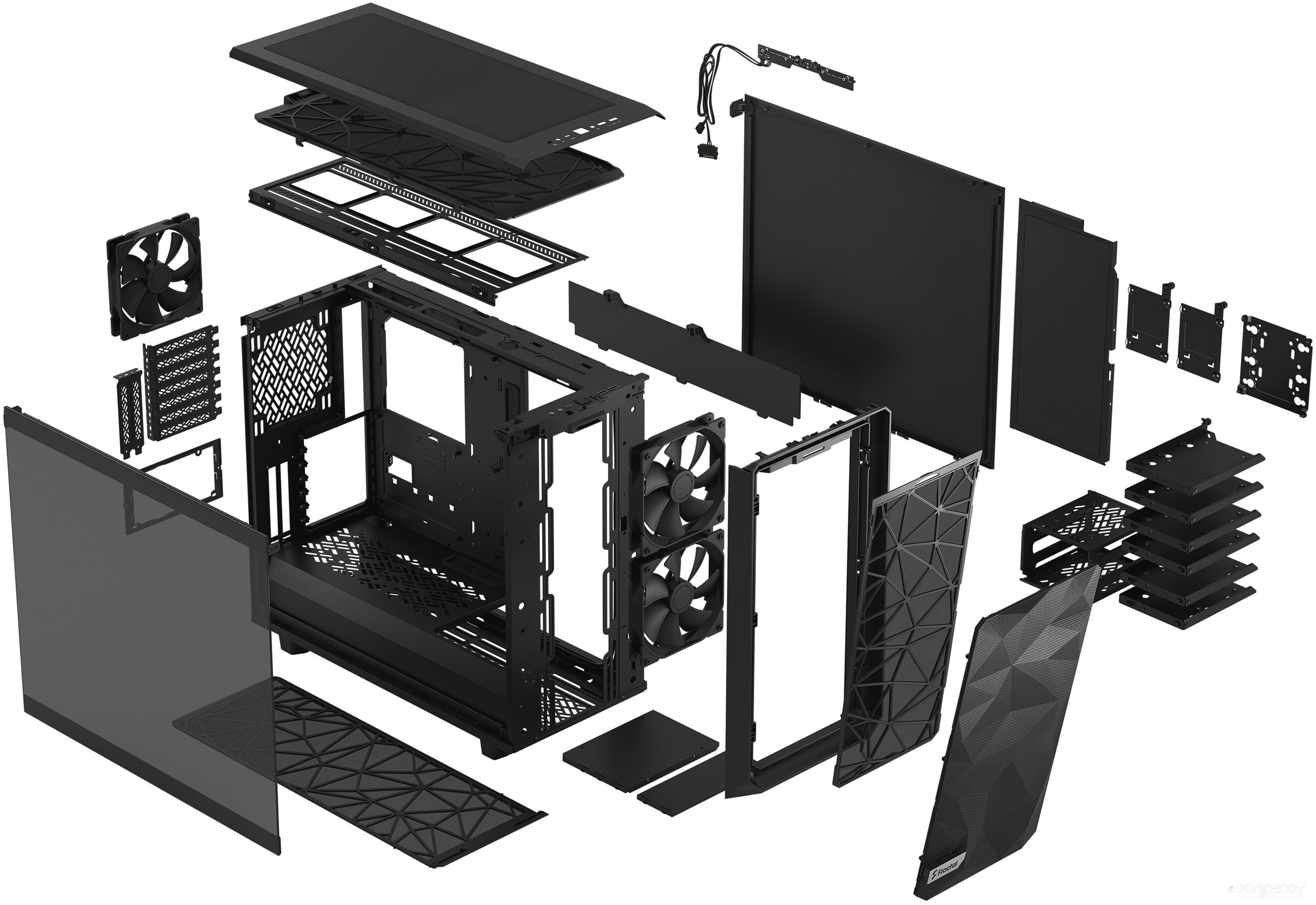 Корпус Fractal Design Meshify 2 Light Tempered Glass Black FD-C-MES2A-03, фото 12