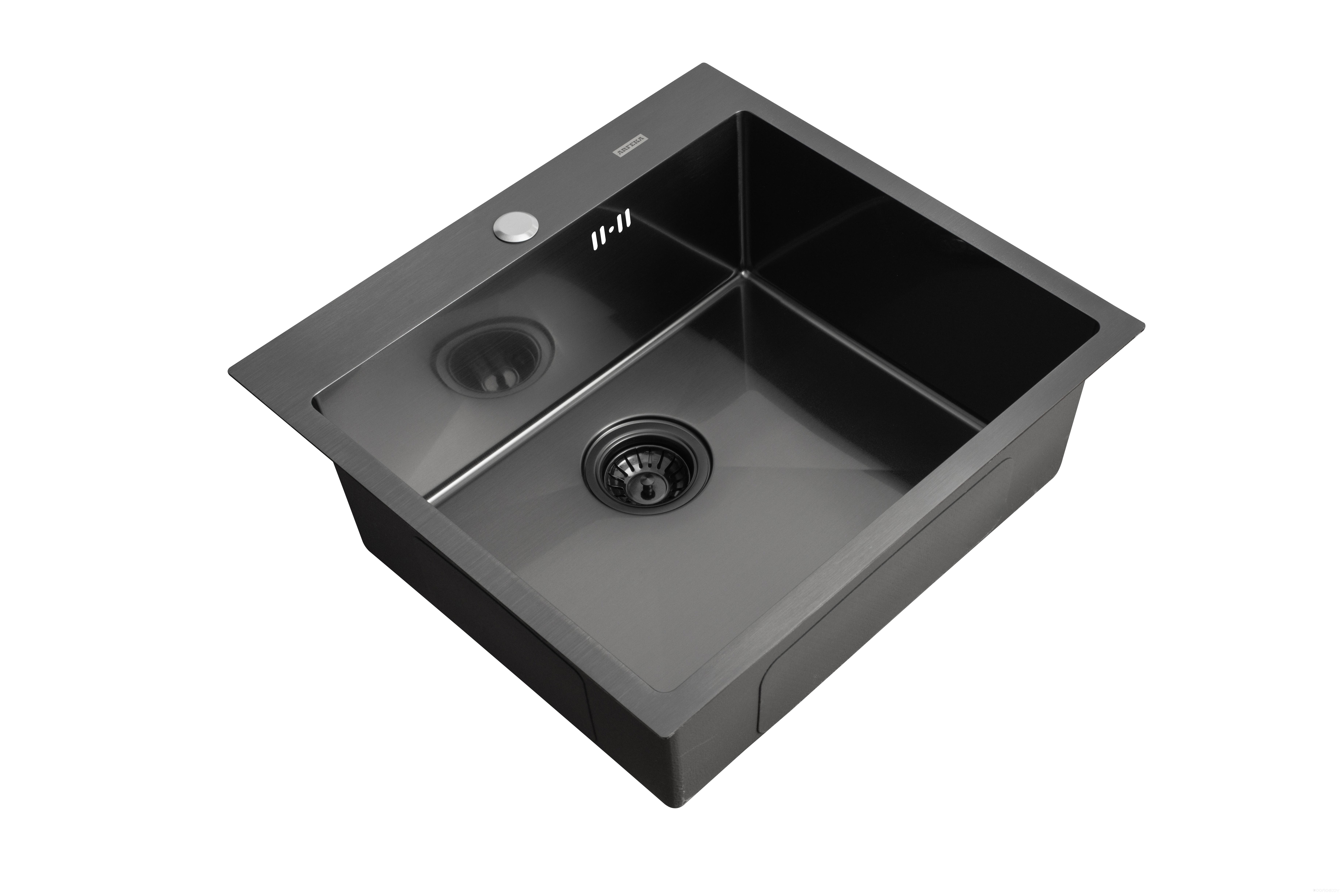 Кухонная мойка ARFEKA AF 500*505 Black PVD Nano, фото 3
